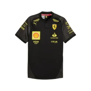 2024 Scuderia Ferrari Monza GP Team Shirt | Black Official Merchandise